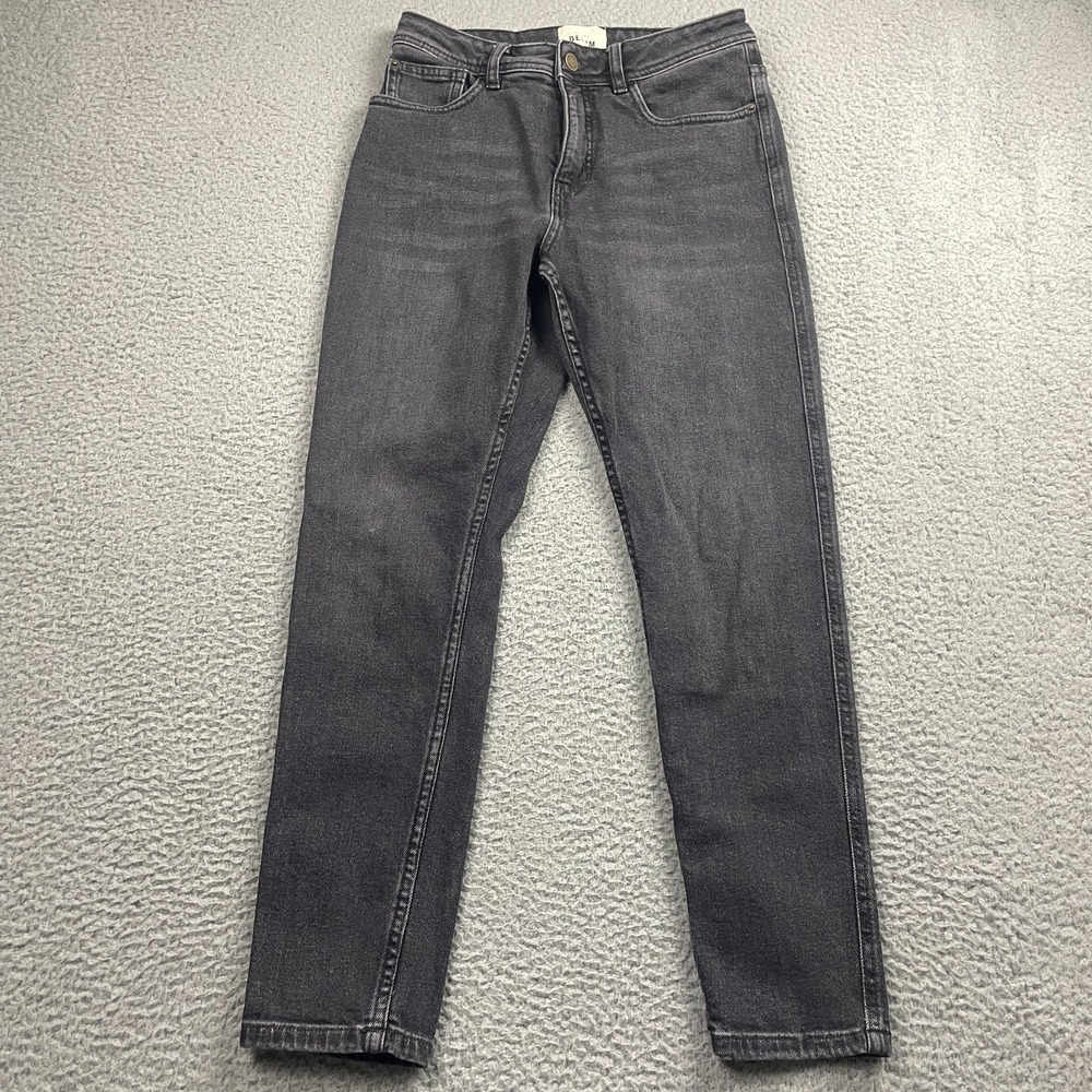 Sezane Denim Jeans Womens 26 Black Tapered High Rise Zip Fly 26x26
